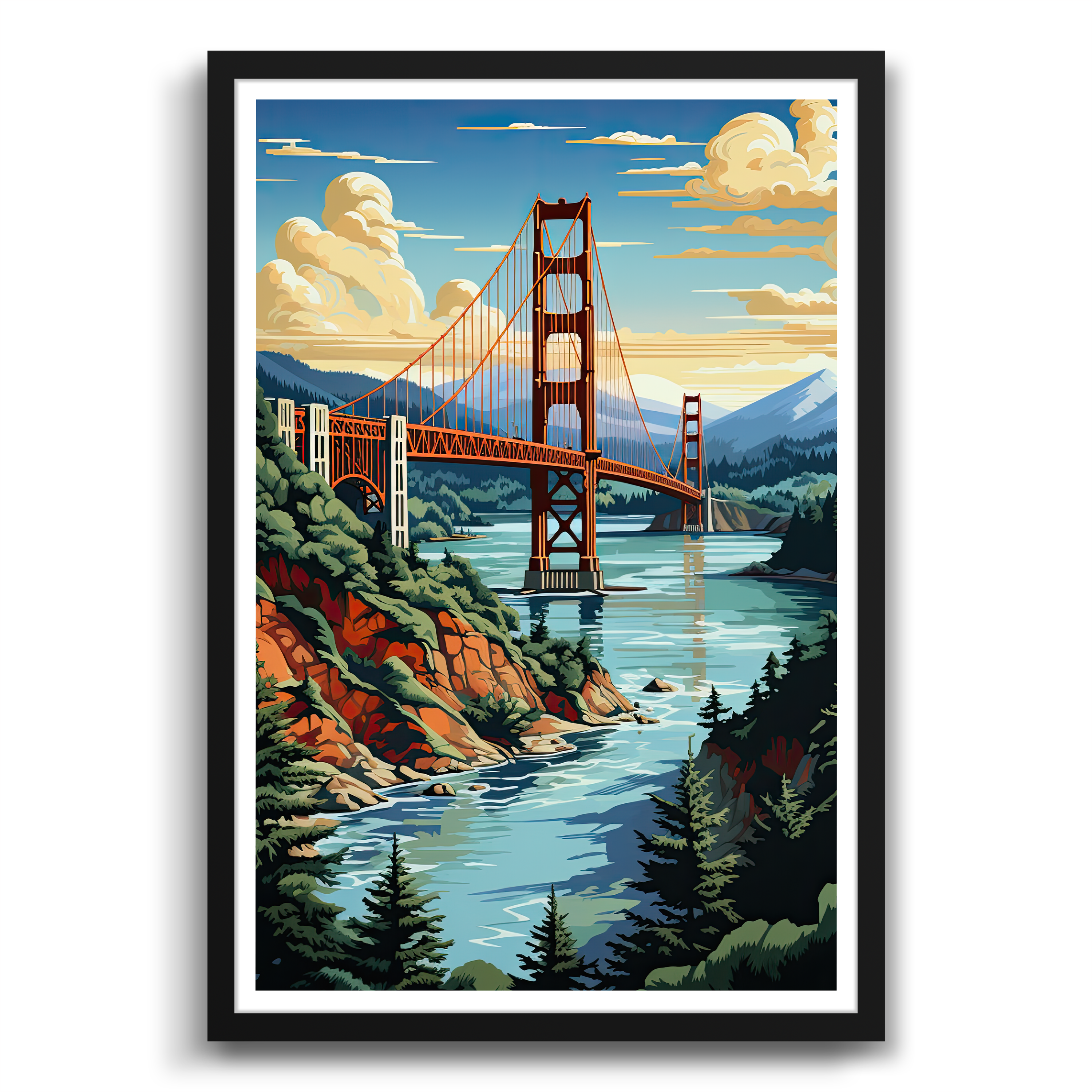 Vintage Golden Gate Bridge Poster