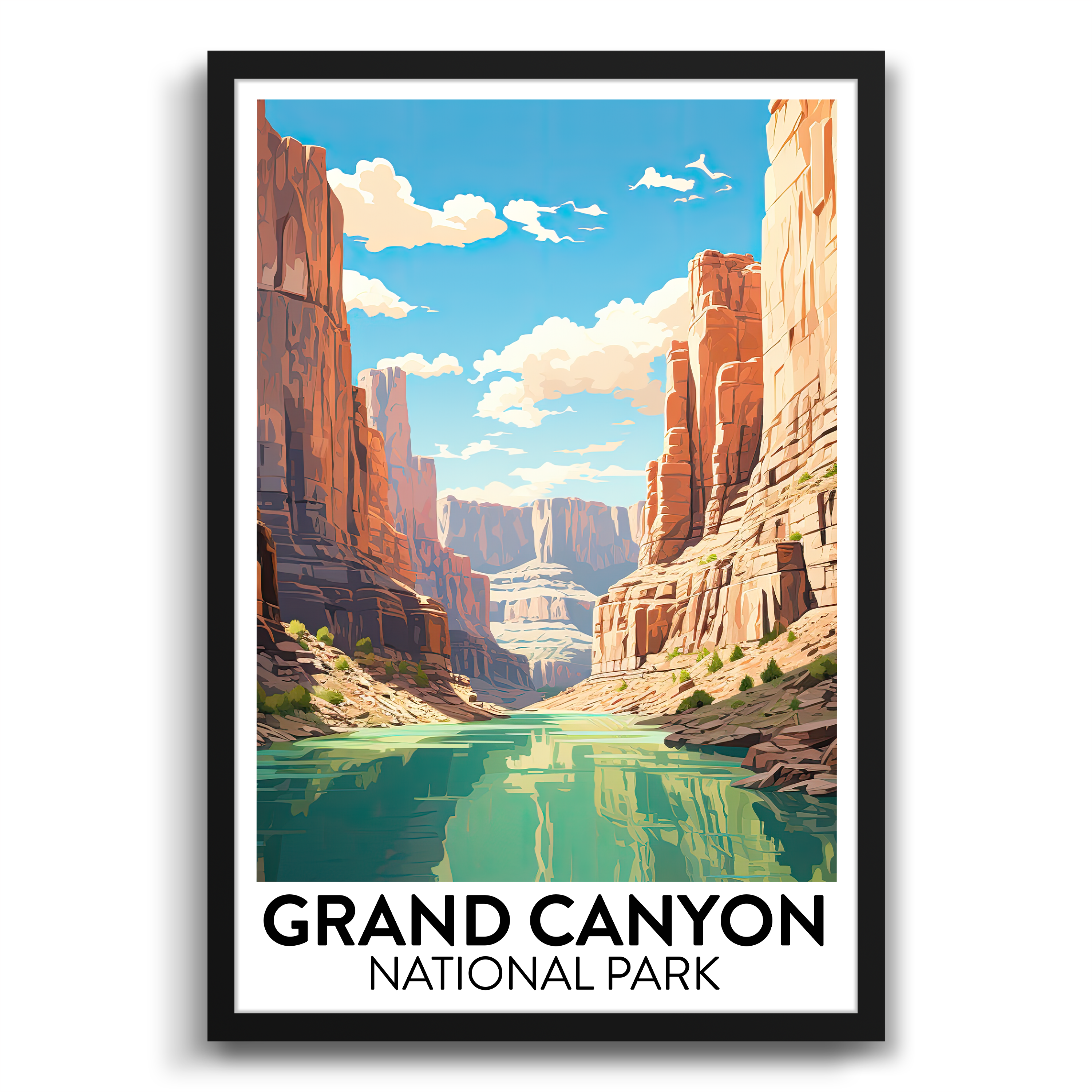 grand canyon poster showing a view through a valley