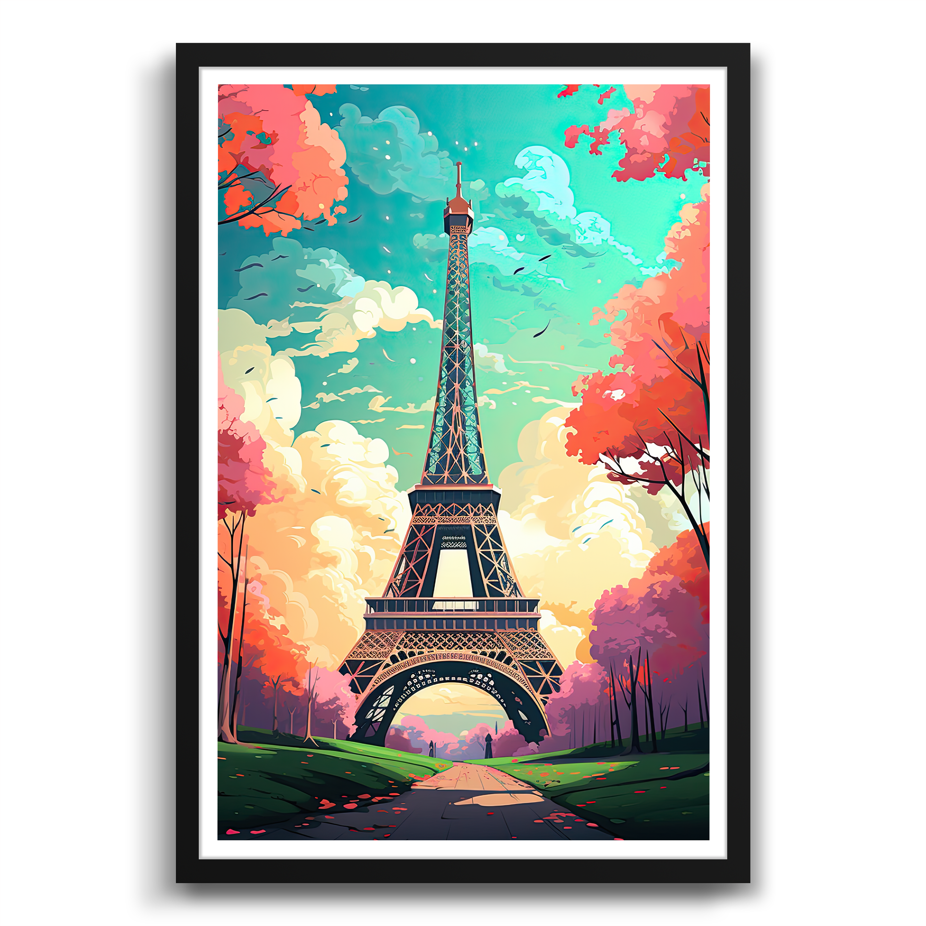 summer by the eiffel tower print