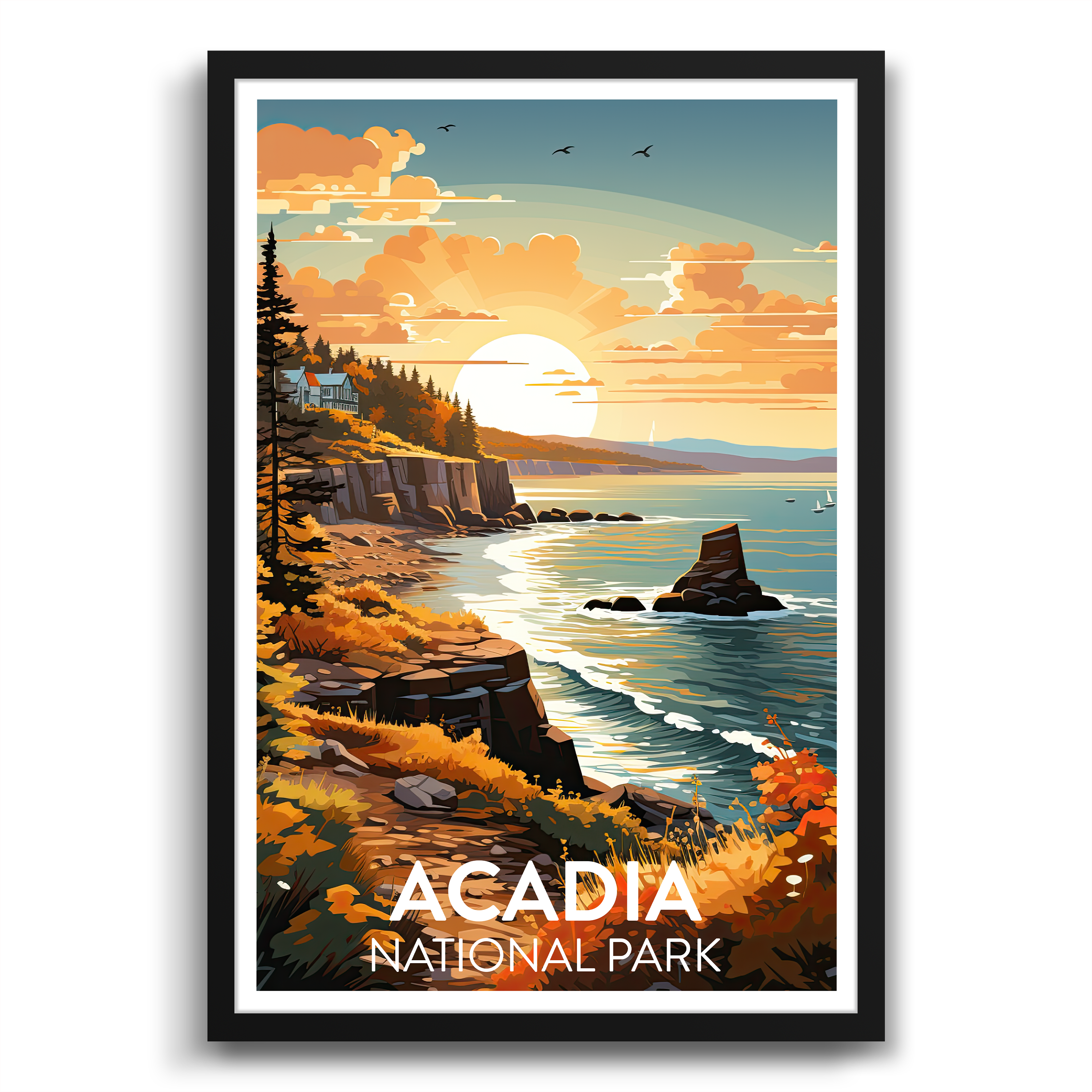 sunset at Acadia National Park Poster