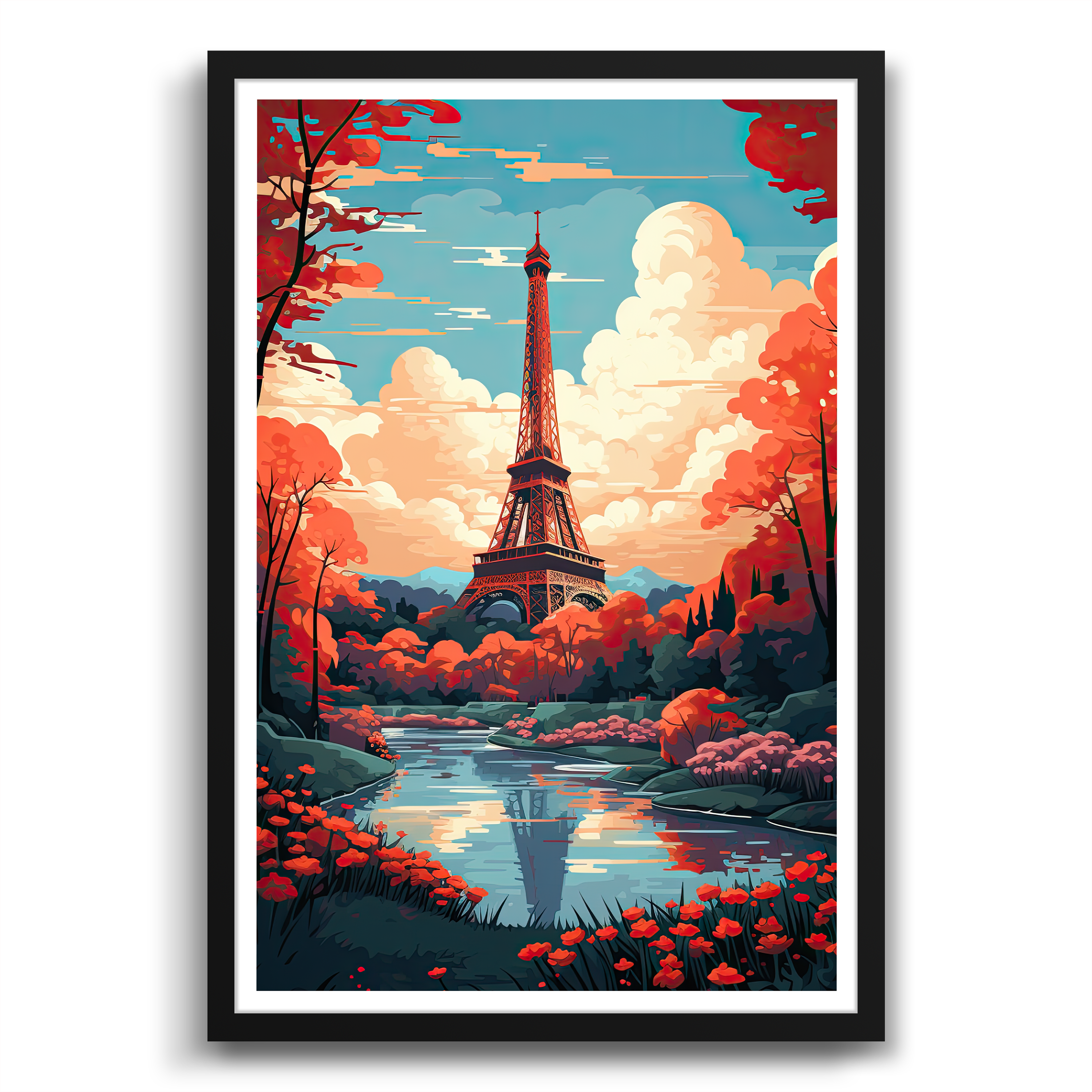 Eiffel Tower in Red print