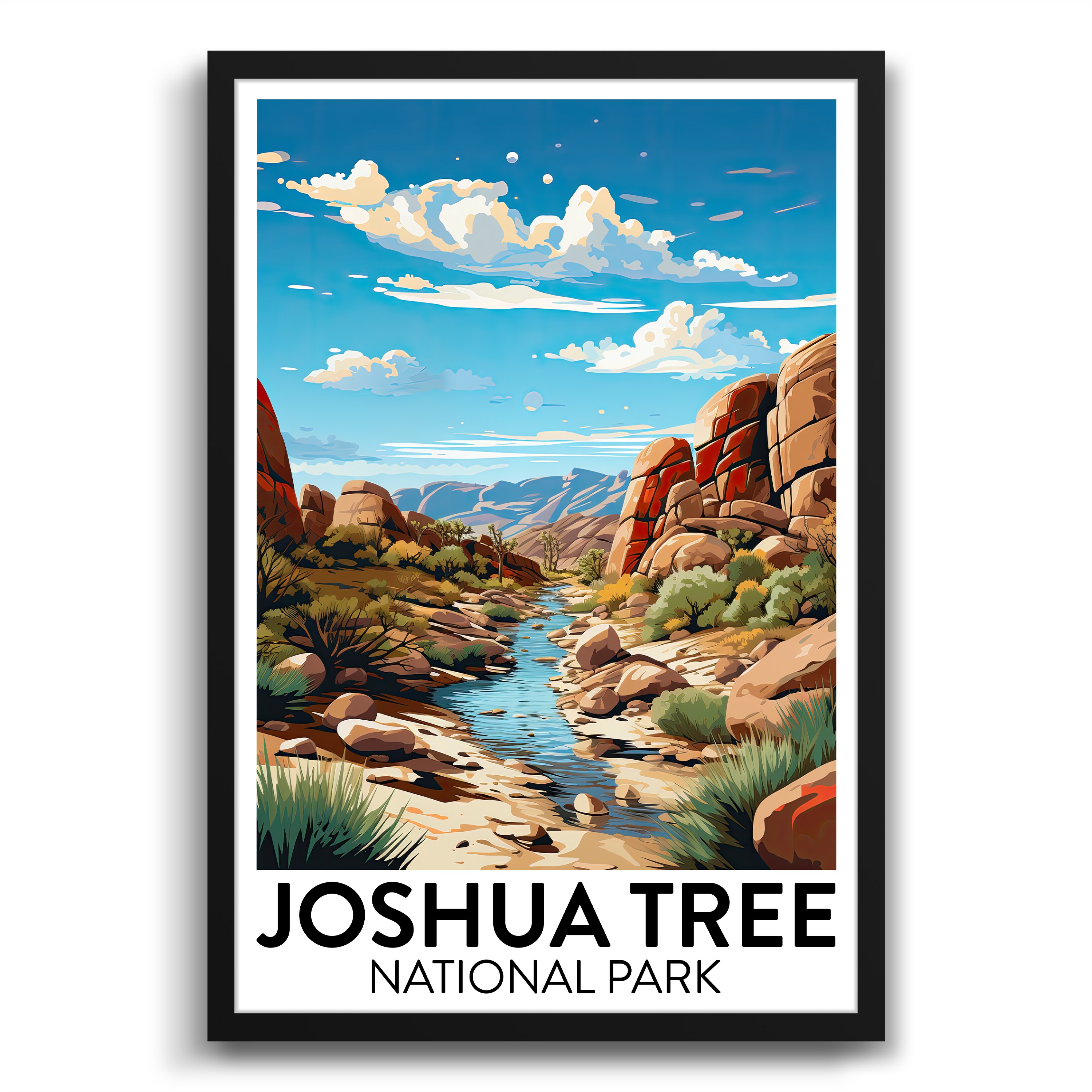creek at joshua tree national park poster