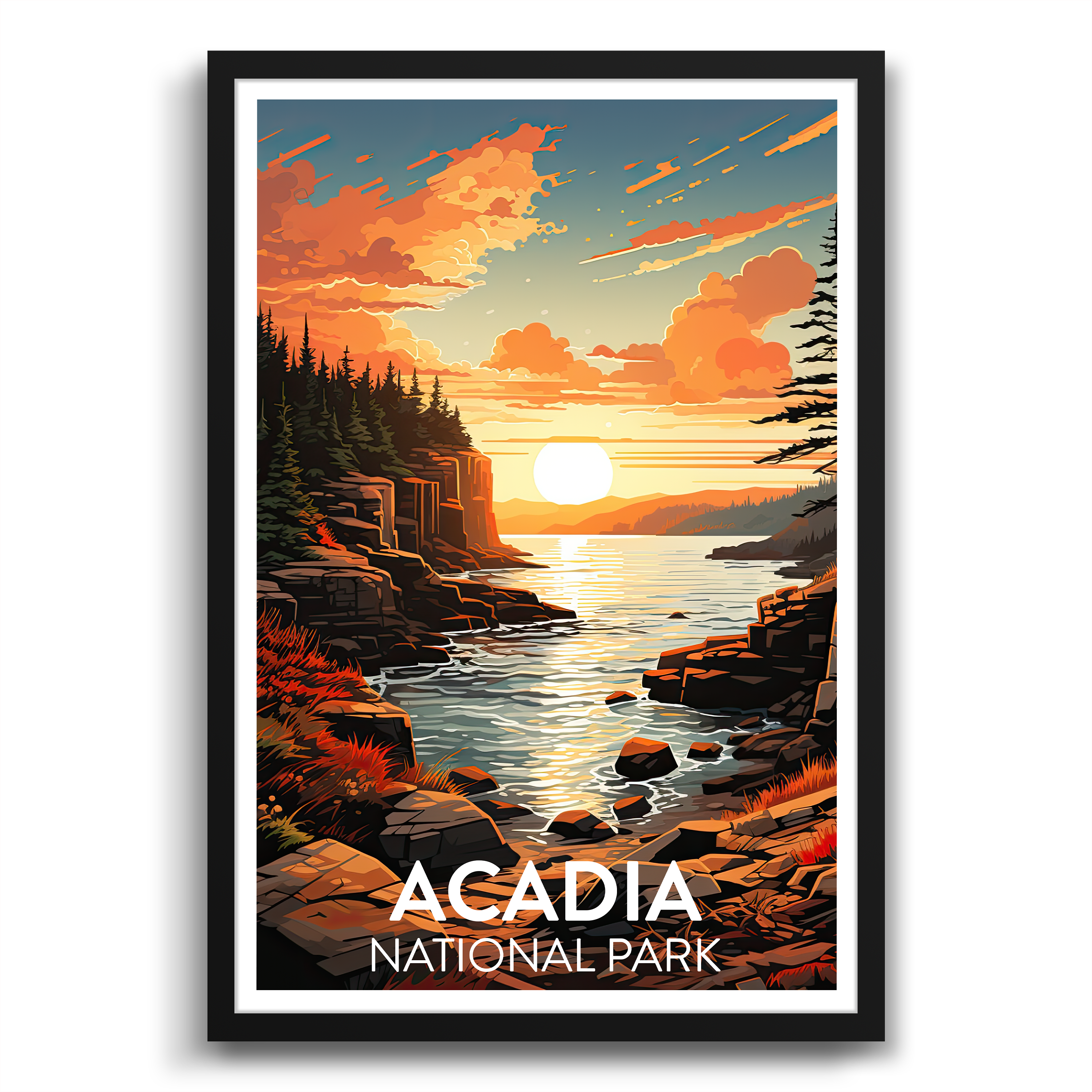 golden hour at acadia poster