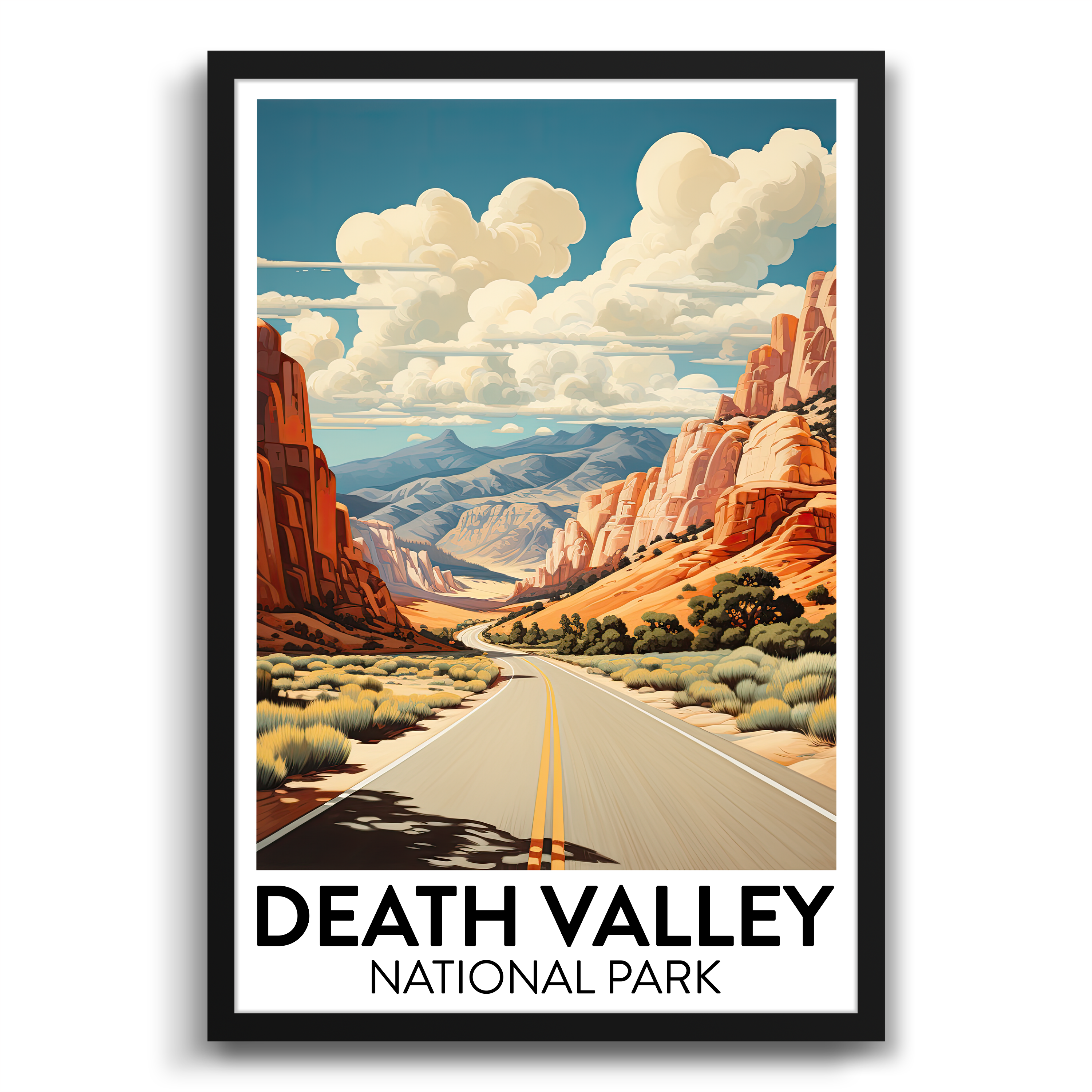 Journey through death valley by road poster