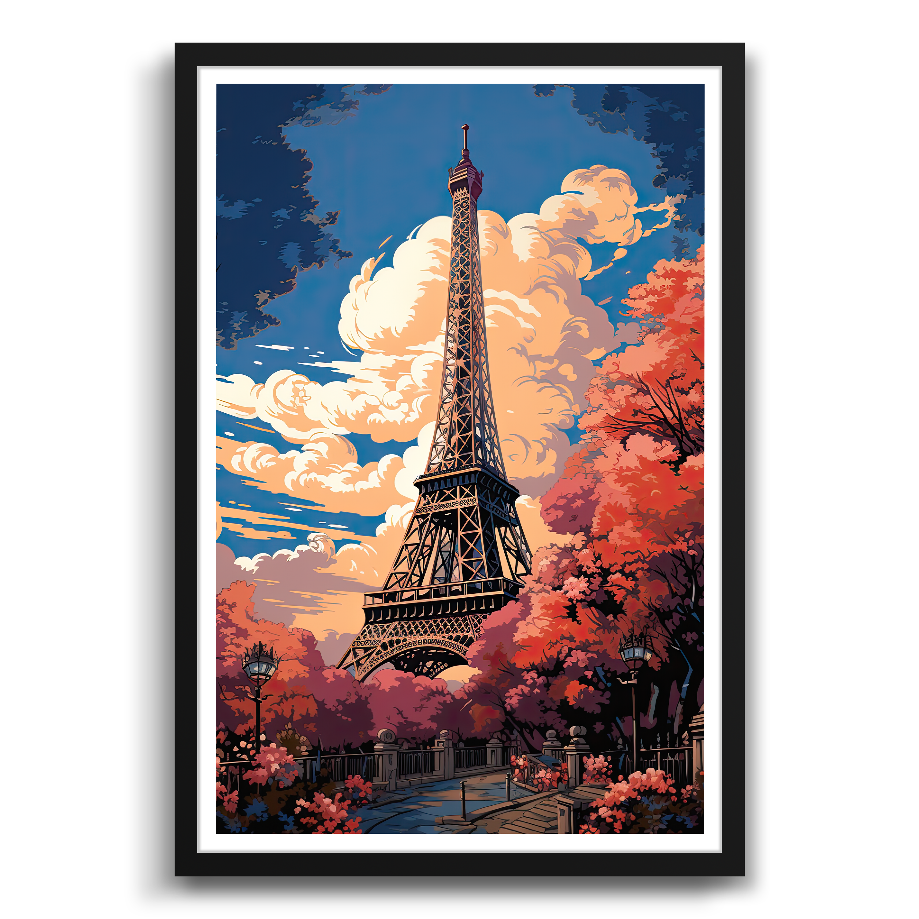 full bloom by the eiffel tower print