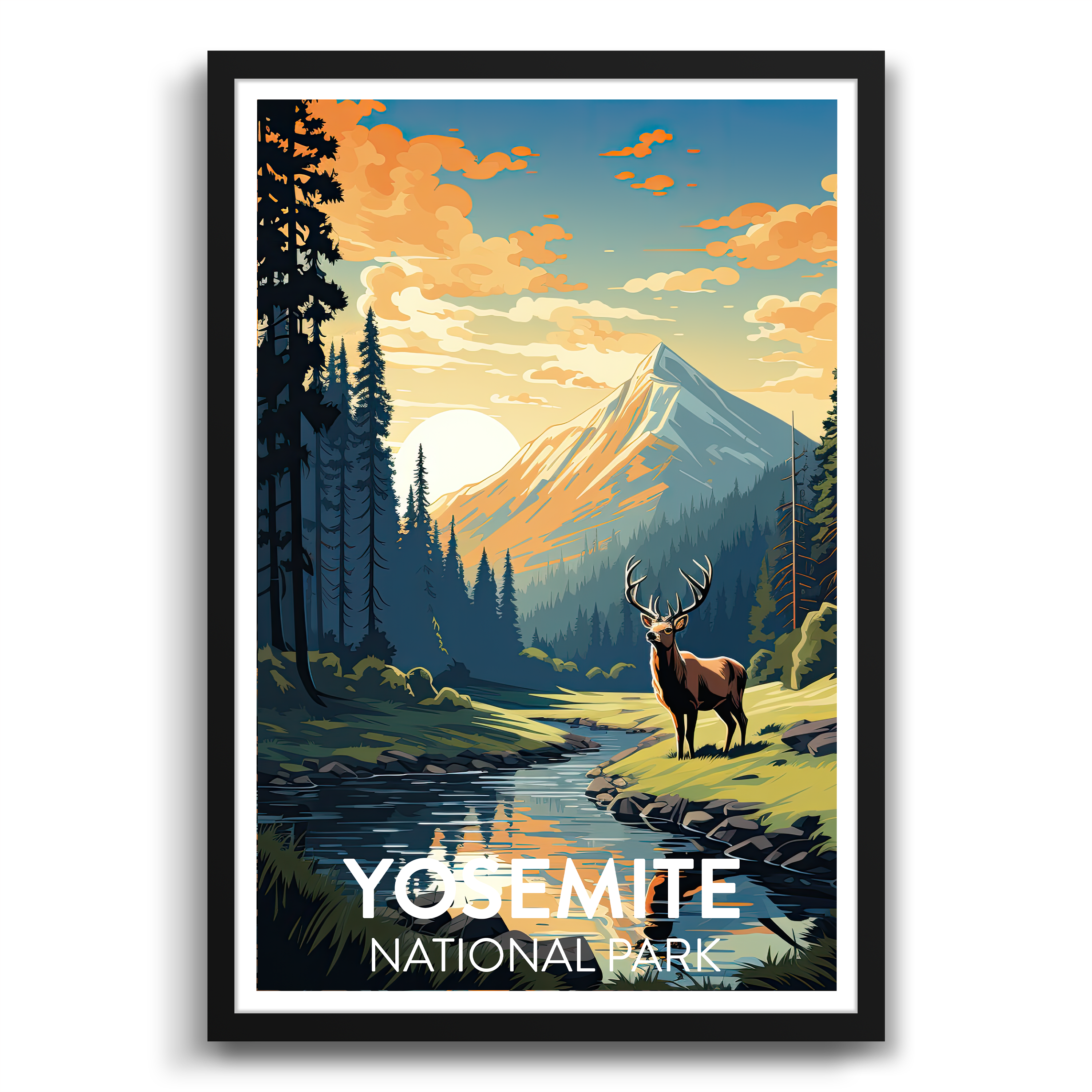 stag in yosemite poster
