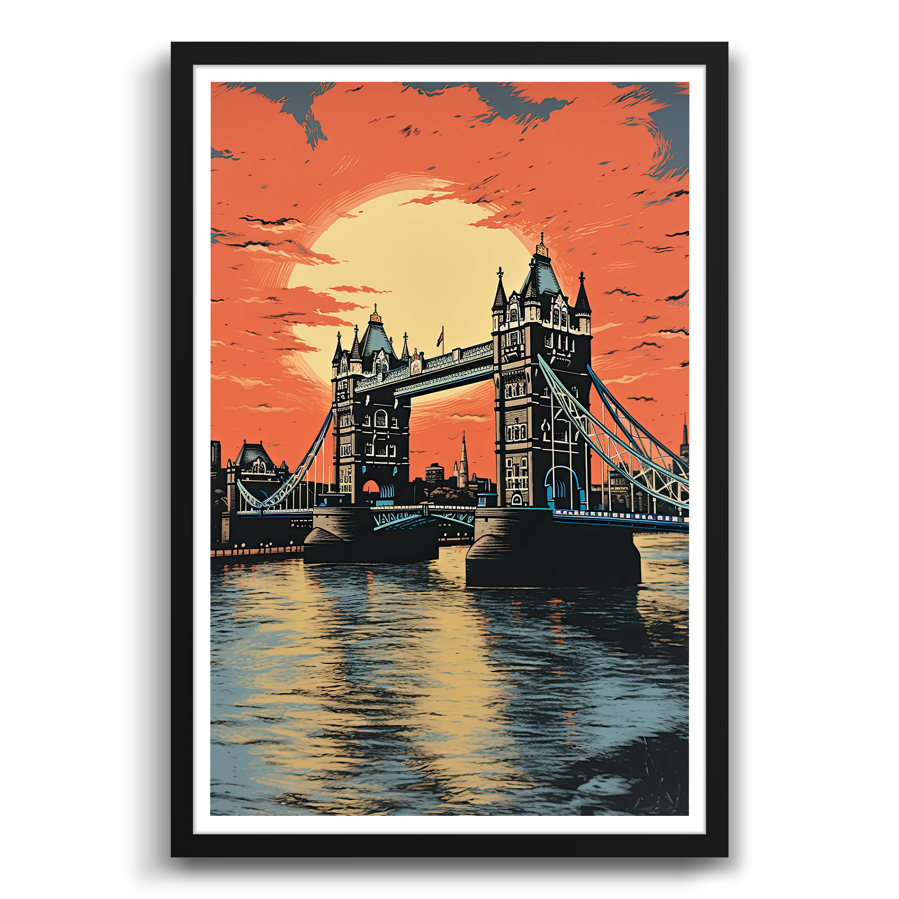 Retro Charm of Tower Bridge Poster