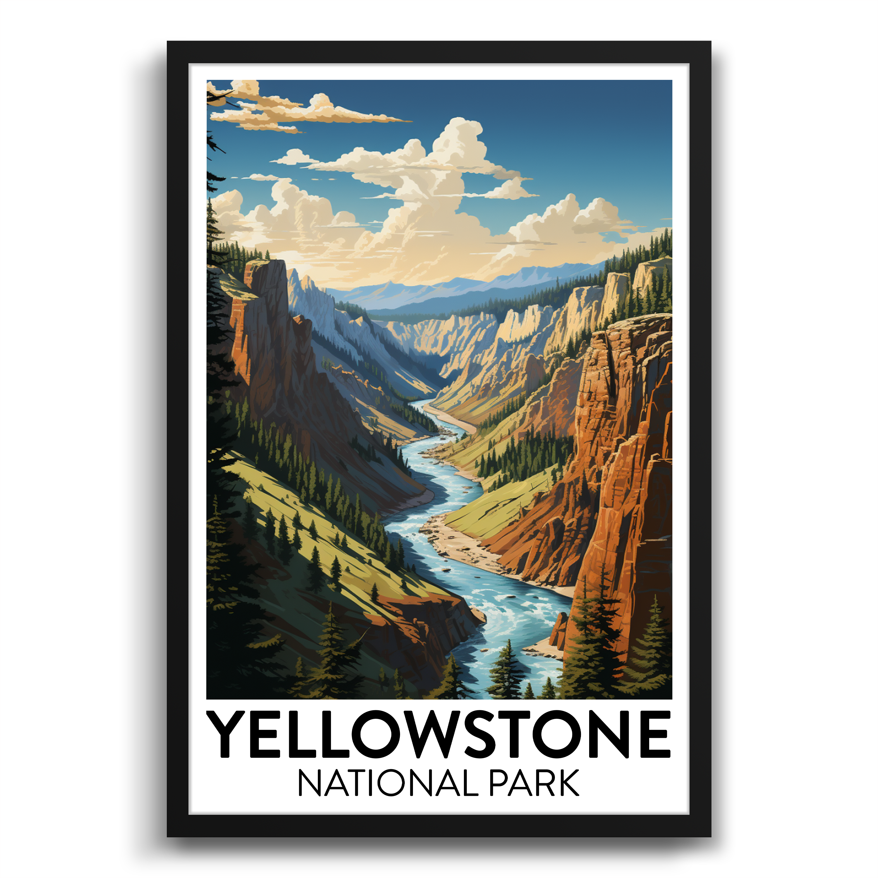 in the valley at yellowstone poster
